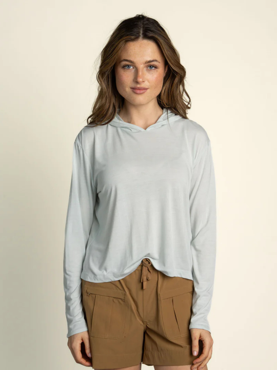 Sendero Provisions Co. Women's Yucatan Bamboo Hoodie Tech Long Sleeve Shirt Frido Blue
