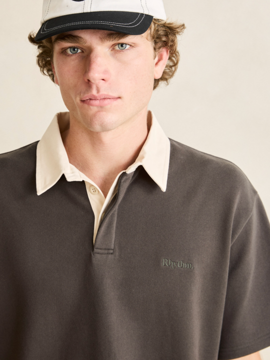 Rhythm Koa Rugby Polo Charcoal