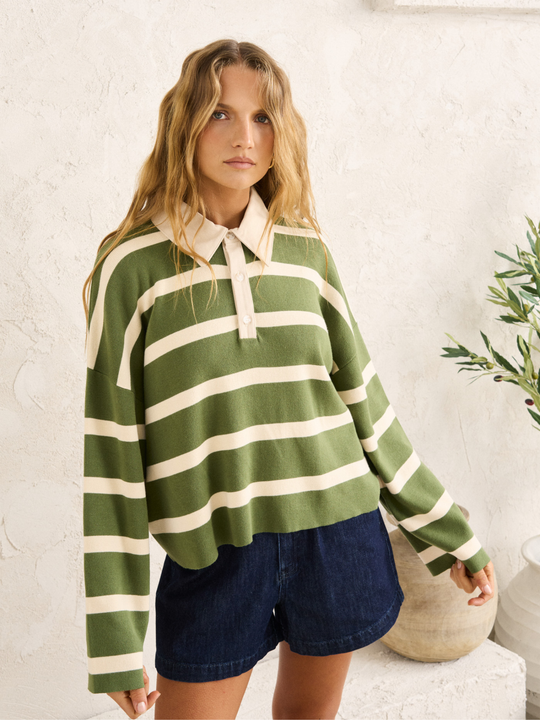 Rugby Polo Knit Sweater