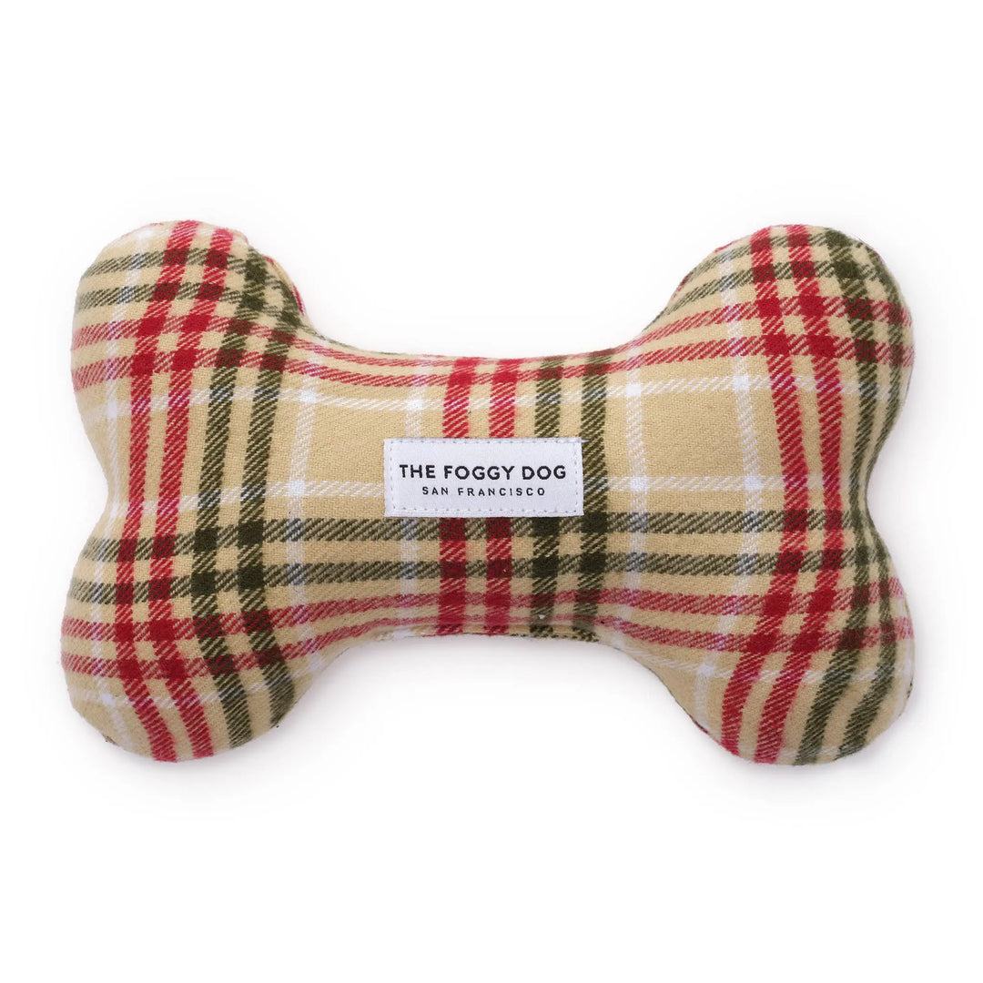The Foggy Dog Eggnog Plaid Flannel Holiday Dog Squeaky Toy The Foggy Dog