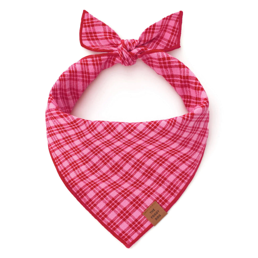 The Foggy Dog HTH x TFD Katherine Plaid Valentine Dog Bandana The Foggy Dog