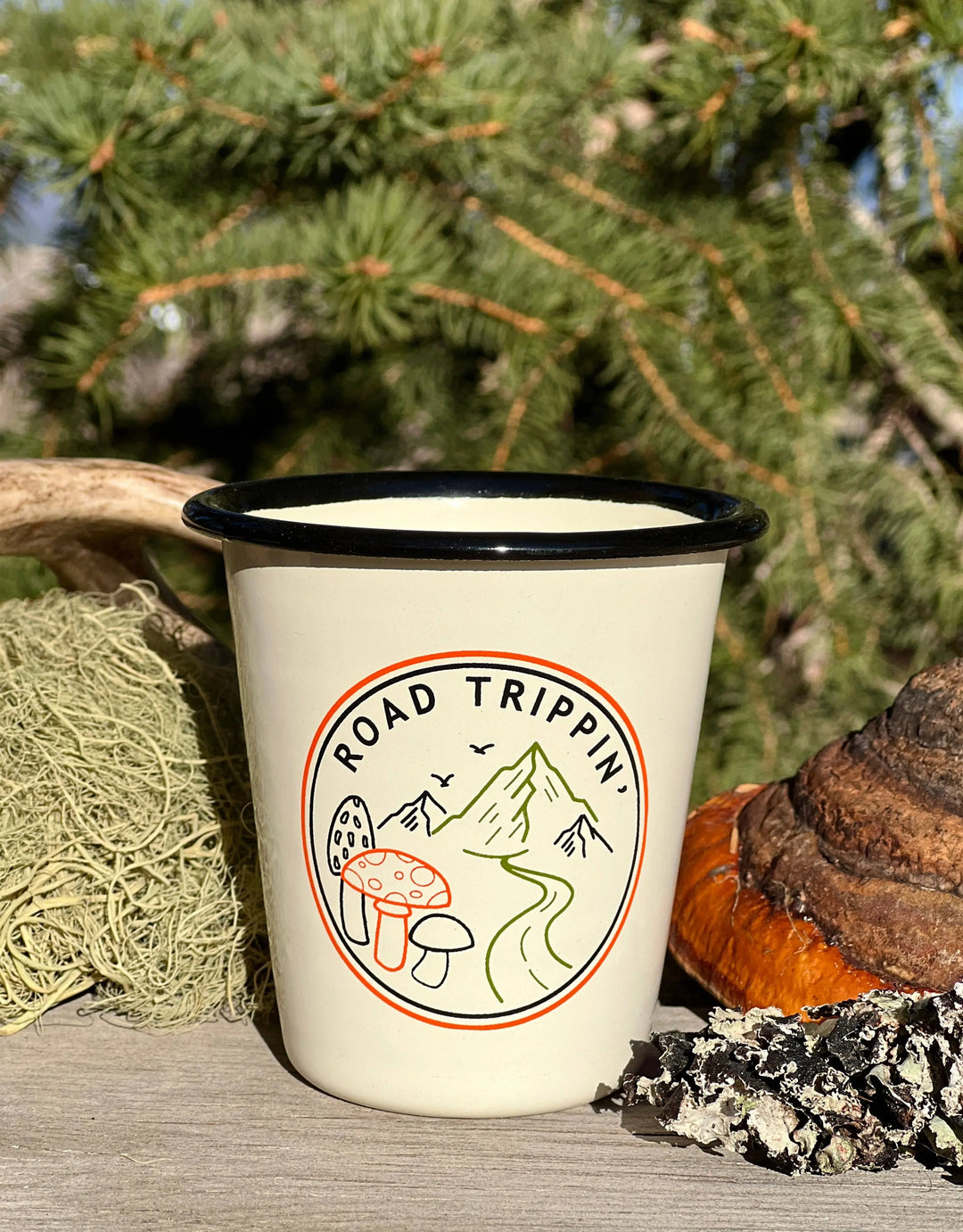 The Sacred Wild Candle Co Enamel Cup Reusable Candle - "Road Trippin'"  Fungi Lovers The Sacred Wild Candle Co