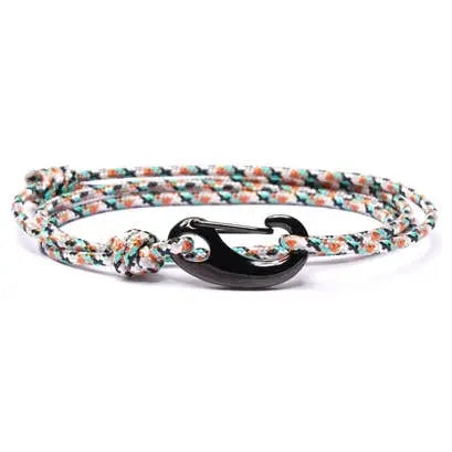 We Are All Smith White + Orange Tactical Cord Bracelet for Men - The Outside Society