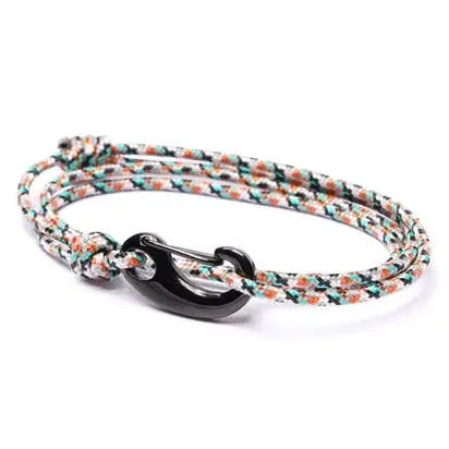 We Are All Smith White + Orange Tactical Cord Bracelet for Men - The Outside Society