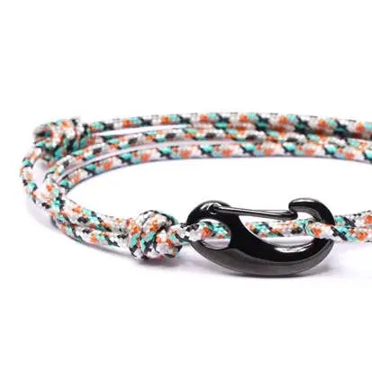 We Are All Smith White + Orange Tactical Cord Bracelet for Men - The Outside Society