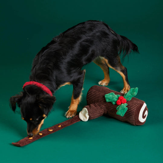 Yule Log Interactive Snuffle Holiday Dog Toy The Foggy Dog