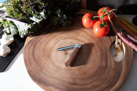 Adventure Chef Folding Camp Peeler & Paring Knife/ Maple