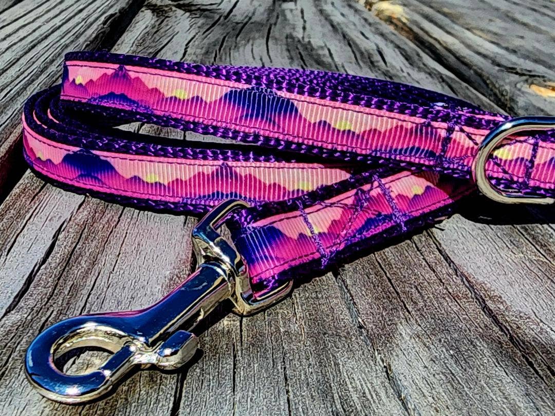 1/2" Purple Mountain Dog Collar or Leash