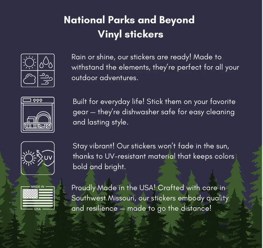 National Parks and Beyond I Hiked My Ass Off Vinyl Sticker