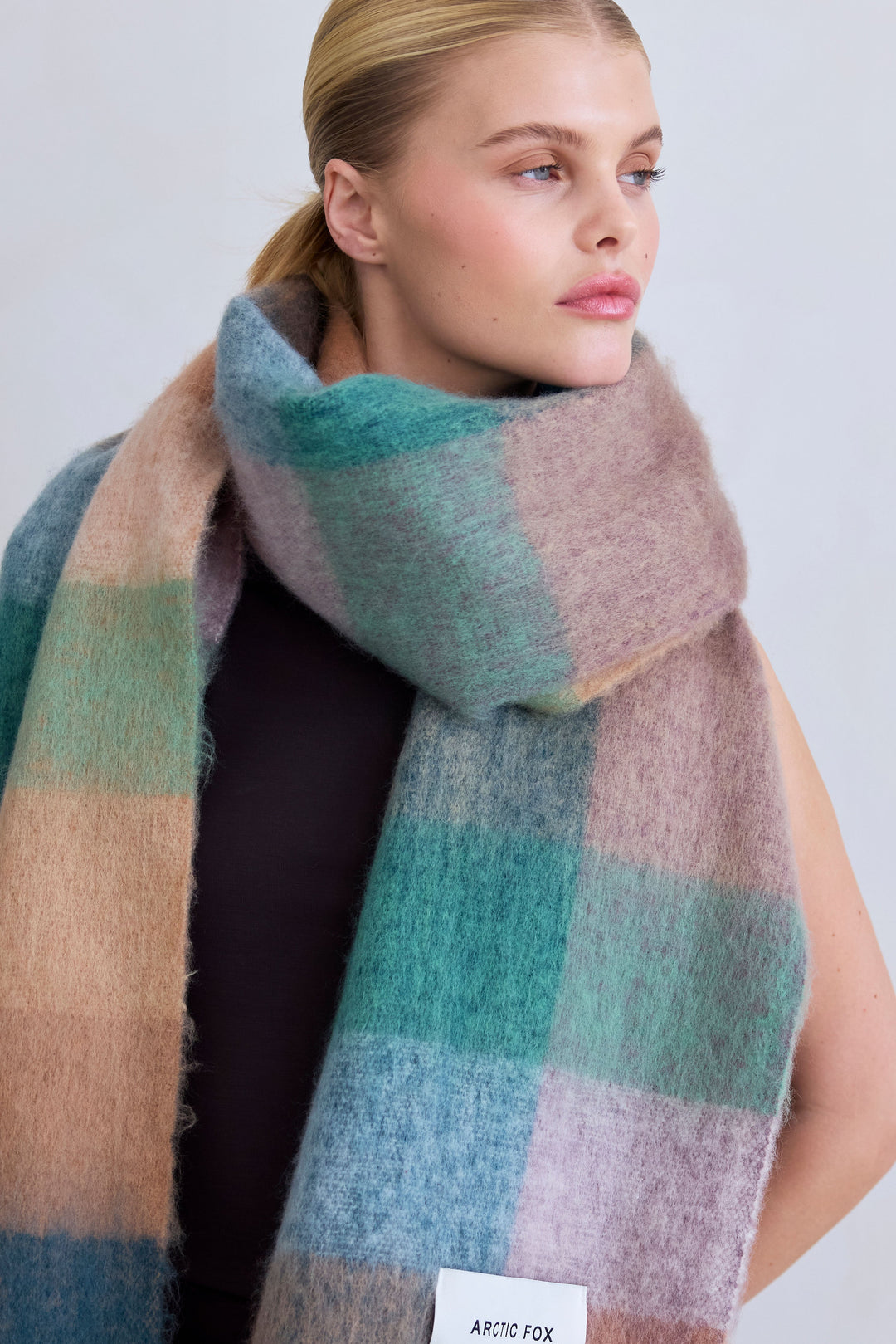 Arctic Fox & Co - The Reykjavik Check Scarf - Purple Check