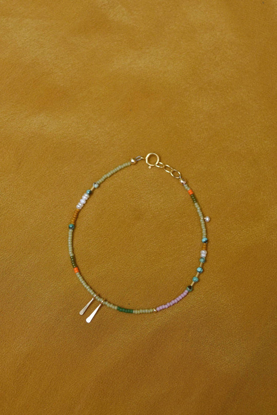 Single Strand Bracelet or Anklet- in Sage