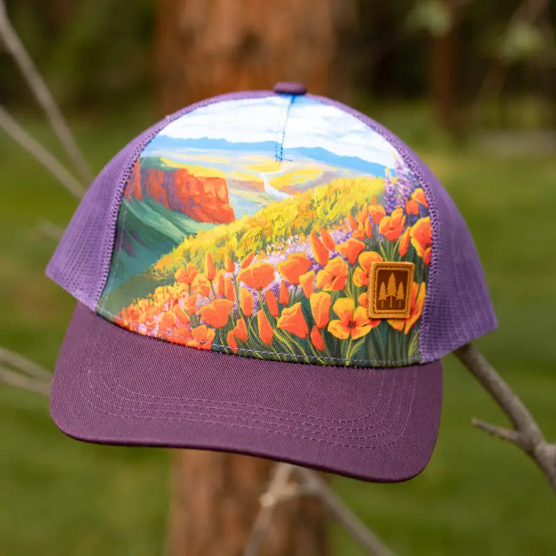Mountain Poppy Unisex Trucker - Dark Purple