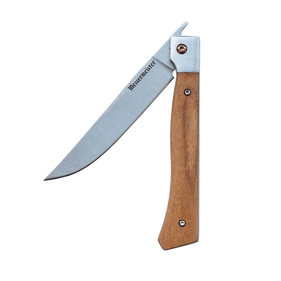 Messermeister Folding Steak Knife Set in Leather Roll - 4 Piece