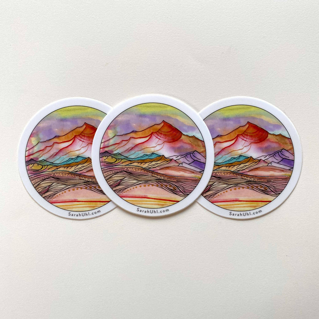 Sarah Uhl Mountain Art Stickers : Dreamstate