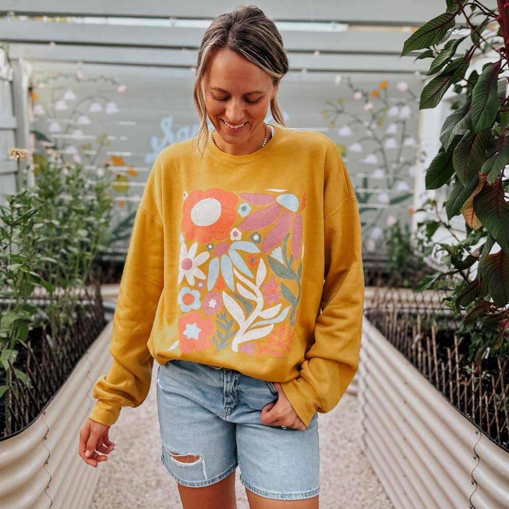 Mountain Moverz Mustard Flowers Sweatshirt