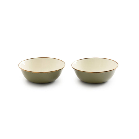 Barebones Enamel 2-Tone Bowl Set