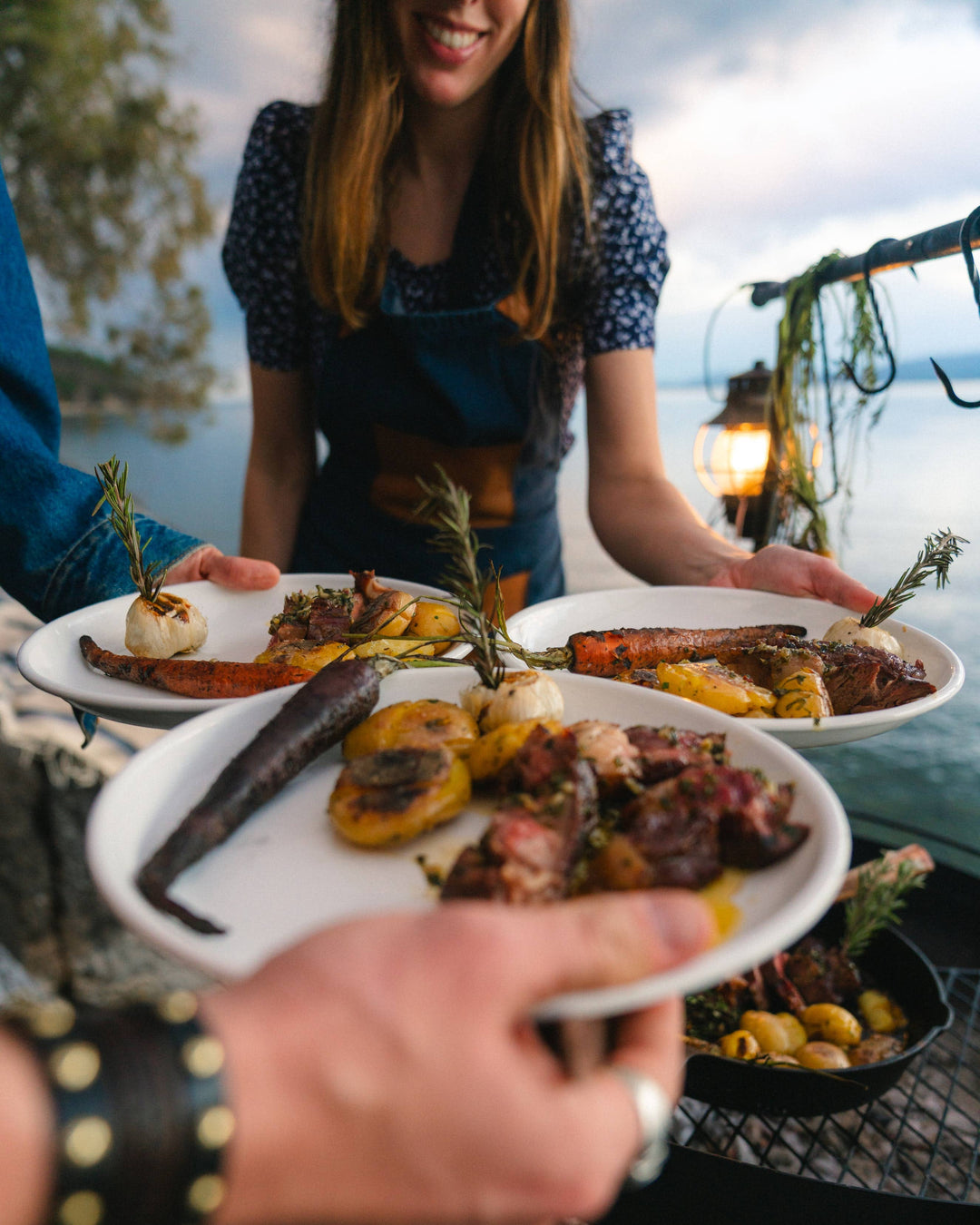 Barebones Rolled Enamelware Plate Set
