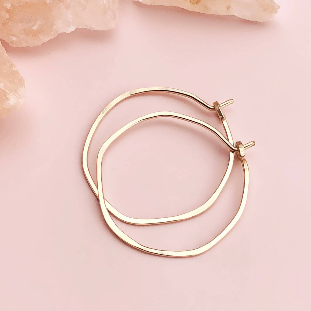 Freshie & Zero Minimal Imperfect Hoop Earrings - Small Organic Circle