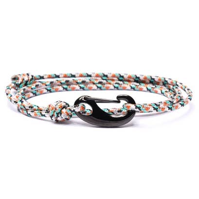 We Are All Smith White + Orange Tactical Cord Bracelet for Men