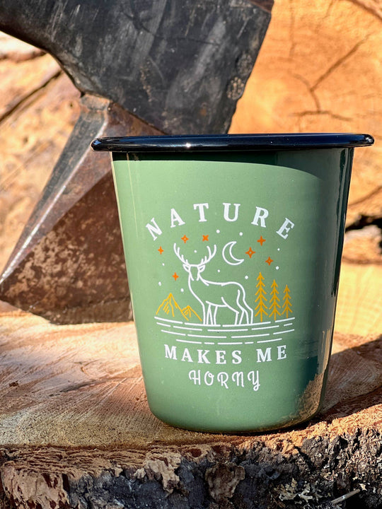 The Sacred Wild Candle Co Reusable Enamel Cup Candle - Nature Makes Me Horny