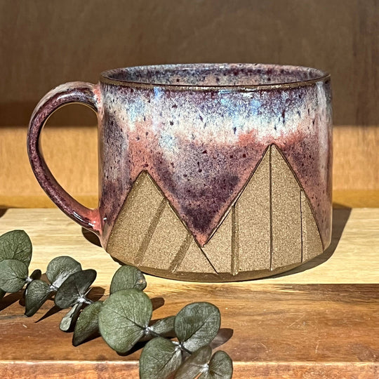 Mountain Mug: Starry Night on Brown Clay / Large