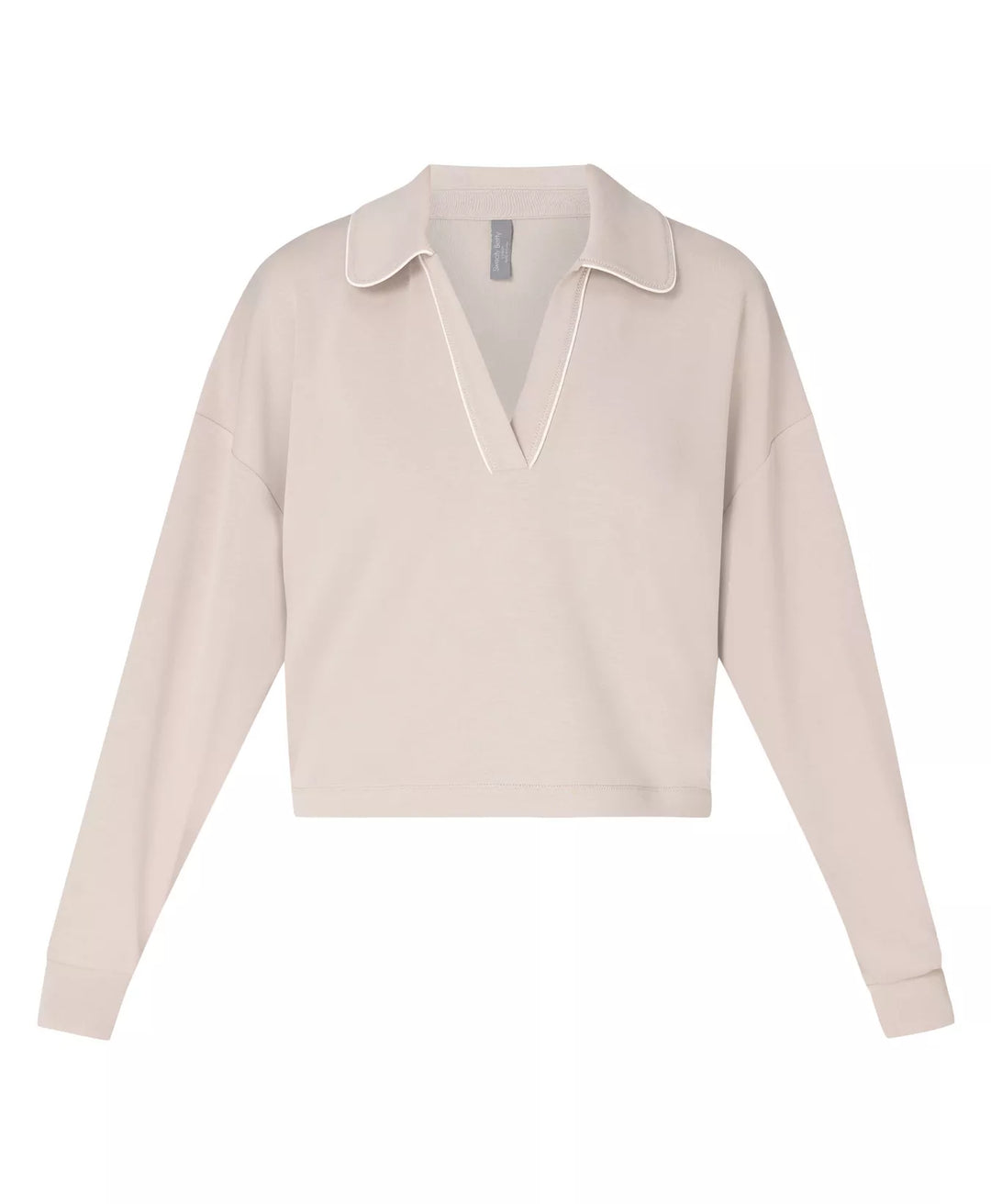 Sand Wash Crop Henley Sweatshirt