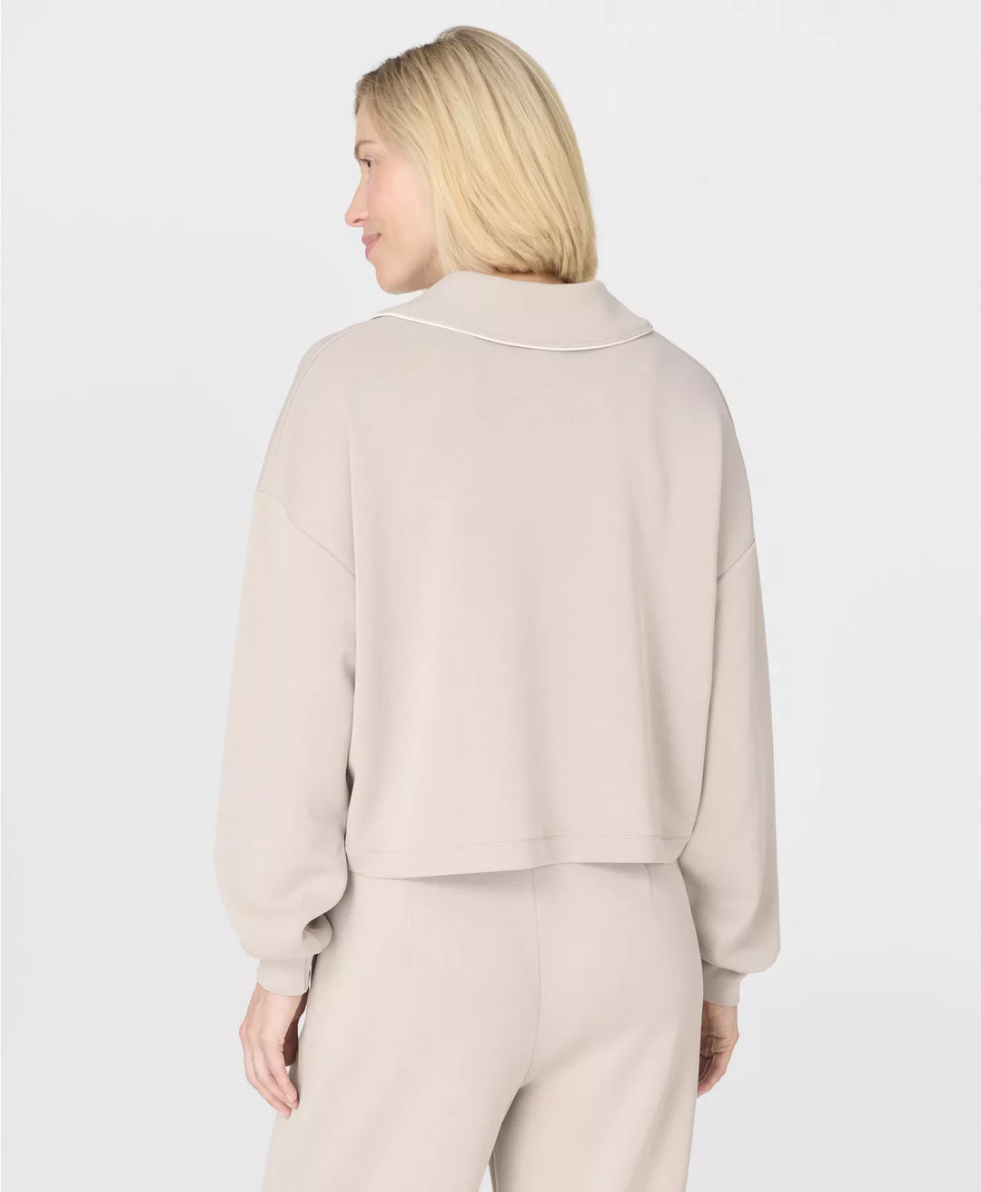Sand Wash Crop Henley Sweatshirt