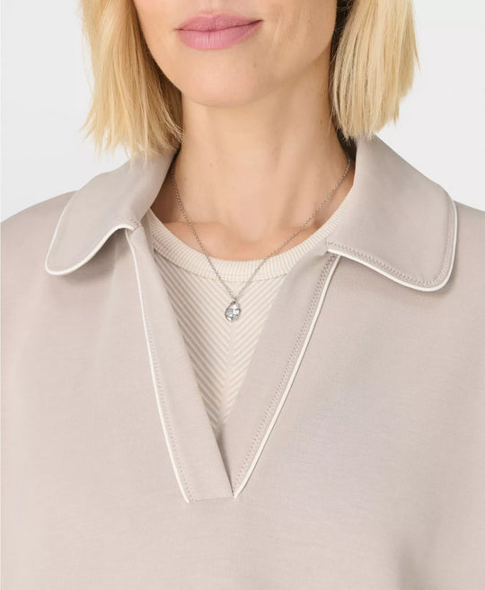 Sand Wash Crop Henley Sweatshirt