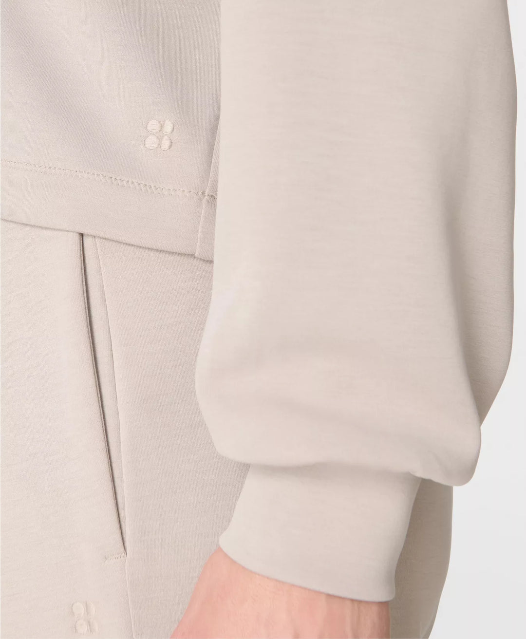 Sand Wash Crop Henley Sweatshirt