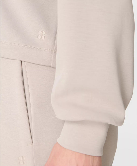 Sand Wash Crop Henley Sweatshirt