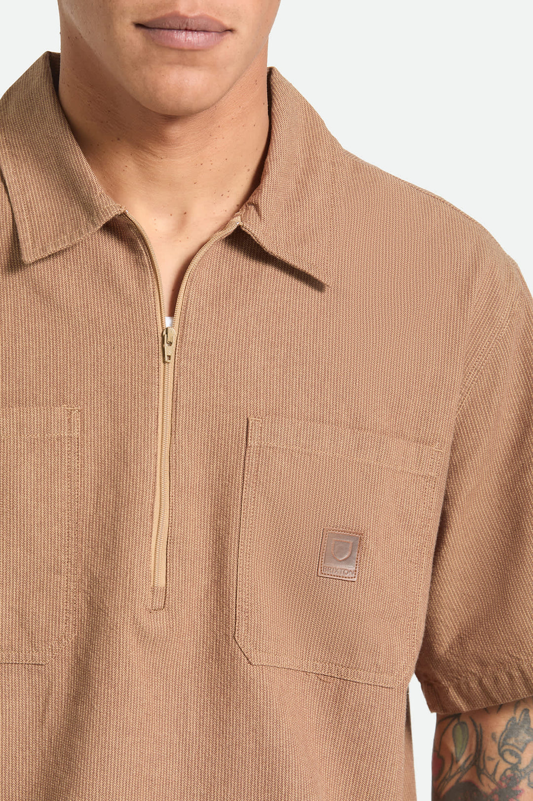 Brixton Brakeman Half Zip Short Sleeve