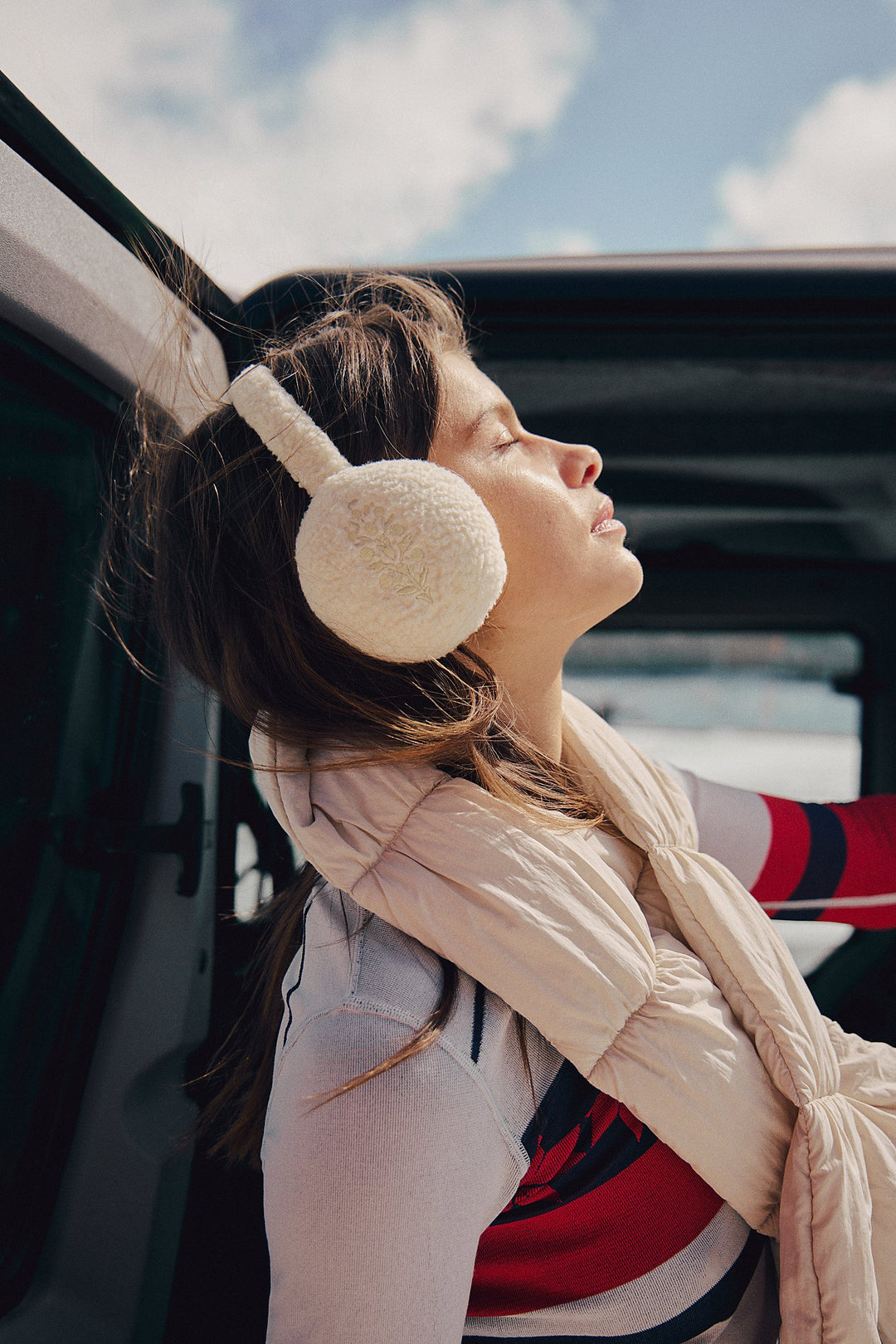 Double Diamond Fleece Ear Warmers