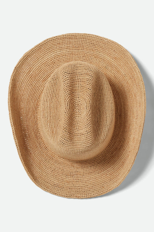 Brixton Odessa Straw Packable Cowboy Hat