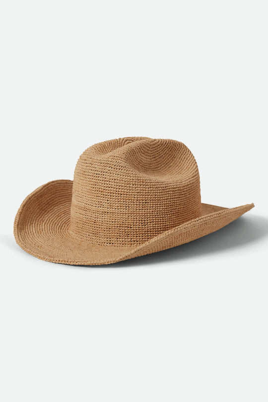 Brixton Odessa Straw Packable Cowboy Hat