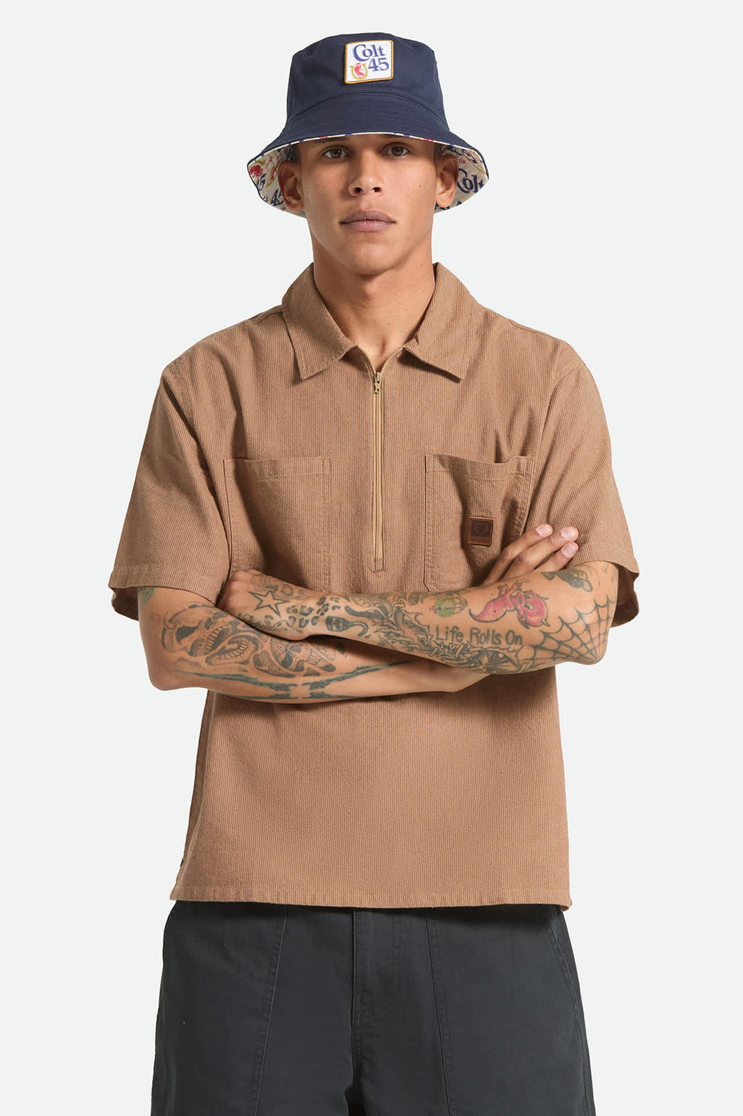Brixton Brakeman Half Zip Short Sleeve